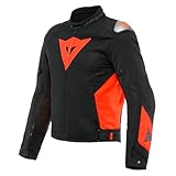 Dainese - Energyca Air Tex Jacket, Giacca Moto in Cordura Uomo, Giubbotto Resistente all Abrasione con Fodera Antivento, Giacca Traspirante con Protezione Spalle Sostituibile, Nero/Rosso