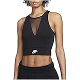 Nike Canottiera Crop Dance Tank Top/Singlet, Nero, L Donna