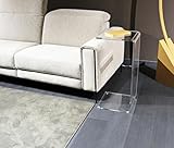 Slato Orio - tavolino lato divano, soggiorno, porta computer, porta oggetti in plexiglass Made in Italy (33x33x60)