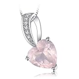 JewelryPalace 1ct Collana Cuore Donna Argento 925 con Naturale Quarzo Rosa, Amore Eterno Collana Ciondolo Pietra a Taglio Cuore con Catena 45cm, Collane Pendenti Lunghe Anniversario Set Gioielli Donna