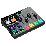 TONOR Gaming Audio Mixer, RGB Audio Interface con Canale XLR da 6,35 mm per Gaming/Streaming/Podcasting/Registrazione/Creazione di Contenuti, Controlli Volume Indipendenti, Ingresso Strumento, TX310