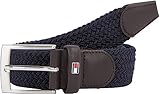 Tommy Hilfiger Cintura Uomo New Adan Belt 3.5 Cintura in Tessuto, Blu (Sky Captain), 100