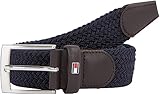 Tommy Hilfiger Cintura Uomo New Adan Belt 3.5 Cintura in Tessuto, Blu (Sky Captain), 90