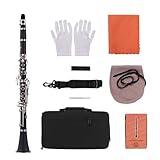 summina Clarinetto in si bemolle con 17 tasti, realizzato in ABS, clarinetto soprano a doppio barilotto, nella confezione sono inclusi un panno, guanti e custodia…