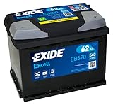 BATERÍA 12V/62AH - 540 CCA - SERIE EXIDE EXCELL EB620