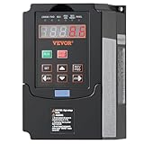 VEVOR VFD 2PS, 1,5KW, 7,5A, Ingresso 220 V Monofase Trifase a Uscita 220 V Trifase Azionamento a Frequenza Variabile, Ingresso 40-60 Hz, Uscita 0-400 Hz VFD per Controllo Velocità CNC Motore Mandrino