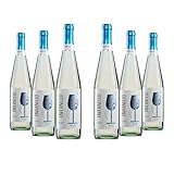Tavernello Vino Bianco Frizzante, Gusto Asciutto ed Equilibrato, 11% Vol, Confezione con 6 Bottiglie da 750 ml