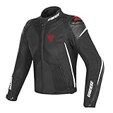 DAINESE 1654592_858_50 Super Rider D-Dry Jacket Giacca Moto Nero/Bianco/Rosso, 50 EU