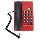 Telefono Fisso da Tavolo, Telefono Fisso Multicolore con Doppio Microtelefono Magnetico, Telefono di Casa con Tasti Grandi per L home Office Hotel, Inclusa la Funzione Pausa/Muto/Attesa(Rosso)