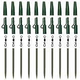 40 Pezzi Clip Carpa, Set di Accessori per la Pesca Alla Carpa, Carpfishing Accessori Kit, Clip di Sicurezza Coda, Maniche Anti Groviglio, Attrezzatura Girevole Cambio Rapido (40 pezzi Verde)