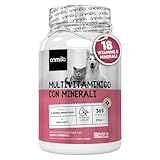 Multivitaminico Cane Gatto, 365 Compresse Appetibili, Sistema Immunitario, Ossa, Articolazioni e Pelo, animigo Integratore Cane e Gatto per Tutte le Razze, 18 Minerali Vitamine Cane e Vitamine Gatto