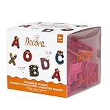 Decora 0255081 Confezione Tagliapasta Alfabeto, Plastica, Fucsia, 5.2 x 2.2 cm, 27 Pezzi, Rosa