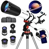 MEEZAA Telescopio, Telescopio Astronomico Professionale Potente Adulti, 90/800mm AZ Mount Telescopio Rifrattore per Bambini e Principianti, Telescopios Portatile 32x-240x Osservare la Luna Pianeti