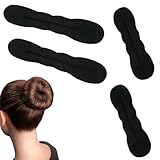 Kit 4 Ciambelle Chignon, Facili e Veloci per Capelli con Accessori in Spugna, per Bambine e Donne, 2 Piccole e 2 Grandi, Colore Nero