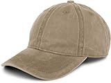 styleBREAKER Unisex 6-Panel Vintage cap Plain Washed Look Baseball cap Metal Buckle Adjustable 04023054, Colore:Fango