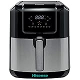 Hisense, Friggitrice a Aria, H06AFBS1S3, Potenza 1700W, Capacità 5 L con Display Led e Comandi Touch, Temperatura Regolabile Digitalmente senza BPA e PFOA