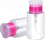 Dispenser con erogatore a pompa per solvente per unghie, flacone da 180 ml, da viaggio, vuoto, per solvente per unghie e struccante, strumento per nail art (confezione da 2)