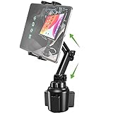 Cuxwill Supporto Tablet Auto Portabicchieri per 4-13" Dispositivo, Porta Tablet & Telefono Tazza Camion con Collo Allungabile, per iPad Pro Air Mini, Samsung Galaxy Tab, Kindle Fire, Switch, iPhone