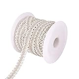 PandaHall Poliestere Trim Pizzo per Cucire, Handmade Maglione Nastro Trim Decorativo Cintura Centipede Intrecciato Gonna Nastro di Pizzo Colletto Lato Manica, Argento, 14x2mm, Circa 14 yarde/rotolo