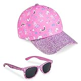 Peppa Pig Cappello Baseball e Occhiali da Sole, Cappellino con Visiera Estivo e Occhiali da Sole Rosa con Protezione UV