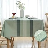 Tovaglia Moderna Rettangolare Antimacchia Copritavolo Cotone Lino 100x140 Verde Elegante Tovaglie Rettangolari Table Cloth per Giardino Cucina Soggiorno Verde Chiaro Tavolo da Pranzo