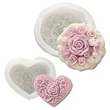 FYting 2 Pezzi Stampi In Silicone,Stampi Per Candele,Stampi In Silicone Per Dolci,Per Realizzare Candele, Gesso Per Aromaterapia, Sapone, Artigianato, Per Matrimoni, Compleanni, Natale