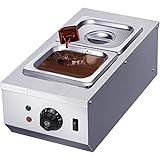 Fayelong Bagnomaria Per Cioccolato Caldaia Elettrica Per Sciogliere Il Cioccolato Macchina Per Cioccolata Acciaio Inox 2 Serbatoi 6L 220V 600W