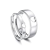 CASSIECA Uomo Donna Anello in Argento Sterling 925 Carven I Love You Coppia Anelli Eternità Fidanzamento Promessa Anello Regolabile Anniversario FEDI Nuziali Anelli Gioielli Regalo