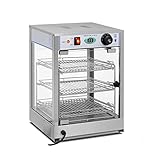 Royal Catering Vetrina Calda per Cibo RCHT-850 (850 W, Range di temperatura 0-85°C, Dimensione dei ripiani 29 x 30 x 3 cm, Cassetto raccogli-briciole, Distanza tra ripiani 11 cm)