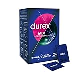 Durex Mix Performance, Preservativi Durex Retard e Sync, Preservativi Ritardanti per Lui e con Rilievi e Nervature per Lei, 24 Profilattici