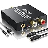 ESYNiC 192KHz DAC Convertitore Ottico RCA Digitale ad Analogico Adattatore Audio Digitale ad Analogico Coaxial Toslink SPDIF a L/R Jack 3.5mm per Cuffie PS3 HDTV Blu RAY DVD Sky HD Fire TV Box