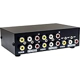 Duttek Switch Audio Commutatore Audio Rca Switch Commutatore AV 4 Porte Switcher RCA 4 in 1 Video Composito L/R Audio Box per console di gioco DVD STB