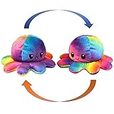 KUNSTIFY Polpo di peluche per ragazze, per donne, bambini e che vogliono esprimere il tuo umore, regalo per fidanzata (arcobaleno)