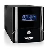 VulTech UPS2000VA-PRO Gruppo di continuità UPS Serie PRO 2000VA 1025Watt, Display LCD, 2x Bipasso/Schuko + 1x IEC13 + RJ11 + USB, Funzione Overload, AVR, sbalzi di tensione per Pc, videosorveglianza