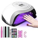 JOTOL Lampada Unghie LED UV, 168W Fornetto Unghie Può Curare Rapidamente, Sensore Di Avvio Automatico, Timers da 10s/30s/60s/90s, LCD Display per Gel Nail Polish