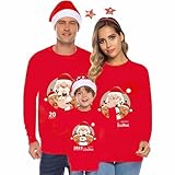 Felpa Coppia Fidanzati da Natale Elegant Felpe Christmas Uomo Donna Sweatshirt Famiglia Stampa Natalizi Classico Set Pullover Natalizie alla Moda per Famiglia Natale Maglione Natalizio Family