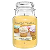 Yankee Candle Candela profumata | Giara grande Cupcake alla vaniglia | Candele a lunga combustione: fino a 150 ore | Candele Profumate - il regalo perfetto per le donne