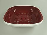 TUPPERWARE Allegra - Ciotola con colino e vassoio di raccolta, 1,33 l, rosso/bianco, 9766