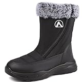 VTASQ Stivali Donna Uomo Stivali da Neve Foderata Pelliccia Caldo Antiscivolo Stivaletti Impermeabili Invernali All aperto Scarpe Trekking