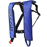 Giubbotto di salvataggio per adulti, portatile, pieghevole, di sicurezza, regolabile, gilet di salvataggio, supporto per barca, kayak, supporto, snorkeling (blu)