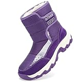 ASOCO DREAM Stivali da Neve Donna Inverno Foderata Pelliccia Caldo Stivaletti All aperto Impermeabile Antiscivolo Doposci,Viola,40 EU