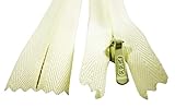 YKK zip invisibile Dimensioni # 3 Close End nascosto gonne abiti sportivi, abiti da sposa senza cuciture resistenti, CREAM (502), 20 cm