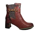 Komalo 23 | Wine | Womens Heeled Ankle Boots