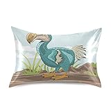 Simpatico Uccellino Dodo Baby Duck Federe Cuscino Letto, Federa Guanciale Pillowcase in Seta Morbida per Capelli e Pelle con Chiusura a Busta standard/regina/re