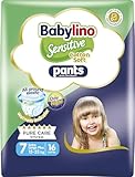 Babylino Sensitive Cotton Soft Pannolini Mutandina Taglia 7, Pants XL Plus (15-25 Kg), 16 Unità