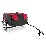 Duramaxx Mountee - Rimorchio Bici, Cargo Bike, Carrello Bici 130 L, 60kg, Camera d Aria con Valvola Automatica, Copertura in Nylon, Pneumatico da 16", Raggi in Acciaio, Pieghevole, Rosso