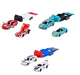 Majorette - Set di trailer Porsche Race (3 veicoli) - 2 auto giocattolo e 1 rimorchio (3 varianti, scelta casuale), giocattoli per bambini dai 3 anni in su