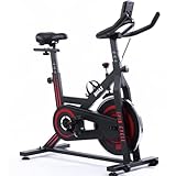 BAKAJI Cyclette Spinning Bike con Display LCD Monitoraggio Tempo, Calorie, Distanza Bici Allenamento Fitness Palestra con Sediolino Imbottito Regolabile Ideale Cardio, Gambe, Pancia, Fianchi, Home Gym