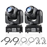 2Pack Teste Mobili dj Spot Led Luci Discoteca a Ritmo di Musica, Disco Lights Dmx512 con 8 Gobos e 8 colori Lampade da Discoteca Attivata dal Suono, Luci Led Discoteca Rotante Teste Mobili Luci dj