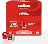 Lavazza, Qualità Rossa, 240 Capsule di Caffè in Alluminio Compatibili con Macchine Nespresso* Original, Cioccolato e Frutta Secca, Arabica e Robusta, Intensità 10/13, Tostatura Media